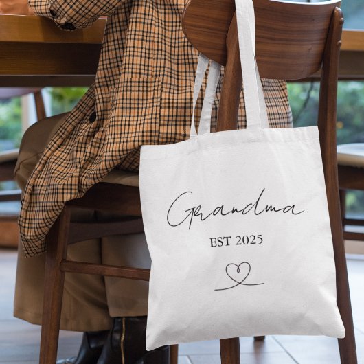 Minimalist Grandma EST Year | Custom Tote Bag トートバッグ