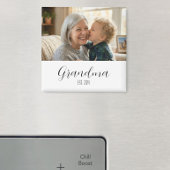 Minimalist Grandma Established Black Script Text マグネット