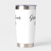 Minimalist Grandma Established Black Script Text 保温保冷タンブラー (左面)