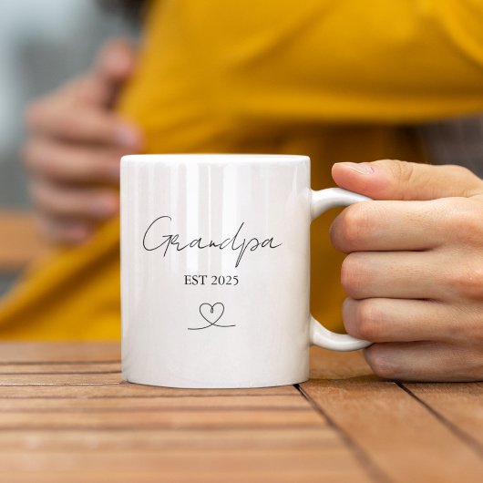 Minimalist Grandpa EST Year | Custom Gift Mug コーヒーマグカップ