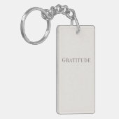 Minimalist Gratitude – Calm Typography Design キーホルダー (正面左)
