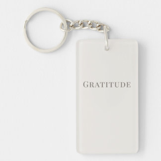 Minimalist Gratitude – Calm Typography Design キーホルダー