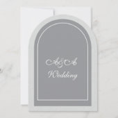 Minimalist Gray and Light Gray Arch Wedding 招待状 (正面)