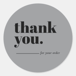 Minimalist Gray Business Customer Thank You ラウンドシール