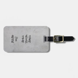 Minimalist Gray Concrete Black Script and Text ラゲッジタグ