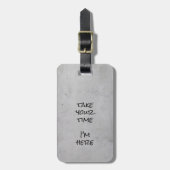 Minimalist Gray Concrete Black Script and Text ラゲッジタグ (正面縦)