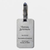 Minimalist Gray Concrete Black Script and Text ラゲッジタグ (裏面縦)