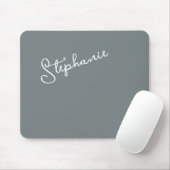 Minimalist Gray Personalized Script Name Office  マウスパッド (マウス)