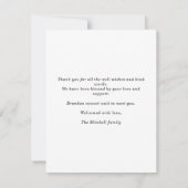 Minimalist Gray Photo Baby Announcement Flat Card (裏面)