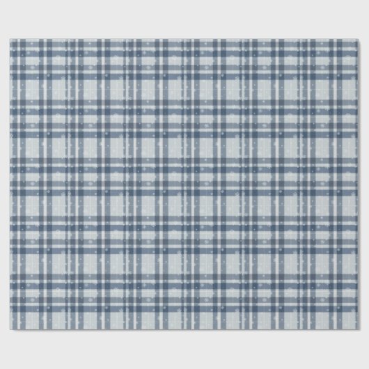 Minimalist Gray & Silver Winter Plaid ラッピングペーパー (フラット)