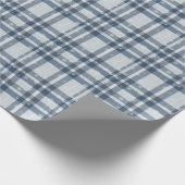 Minimalist Gray & Silver Winter Plaid ラッピングペーパー (角)