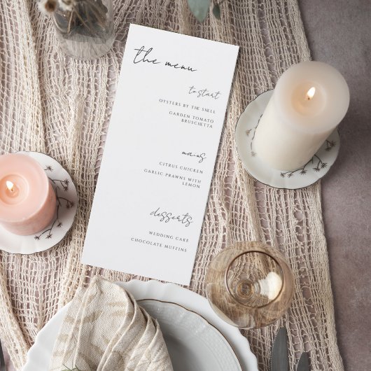Minimalist Gray Wedding Menu メニュー