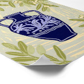 Minimalist Greek Amphora and Olive Branch  ポスター (角)