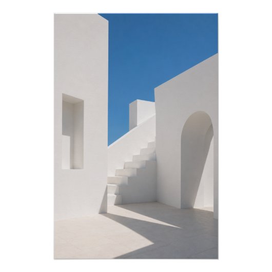 Minimalist Greek Architecture Wall Art Poster ポスター (正面)