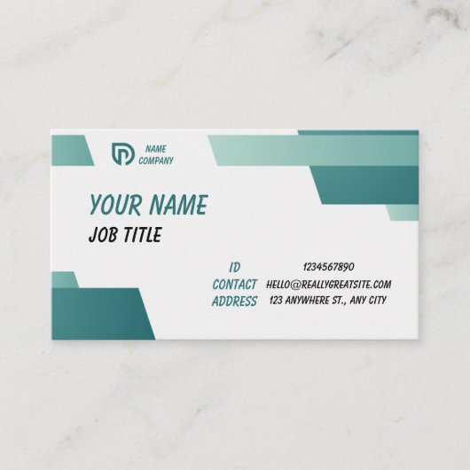 Minimalist Green and White Professional Business C 名刺 (正面)