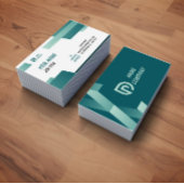 Minimalist Green and White Professional Business C 名刺