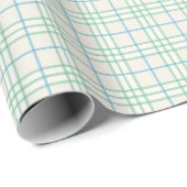 Minimalist Green & Blue Grid PatternWrapping Paper ラッピングペーパー (ロールコーナー)