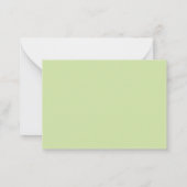 Minimalist Green Border Monogram Note Card ノートカード (裏面)