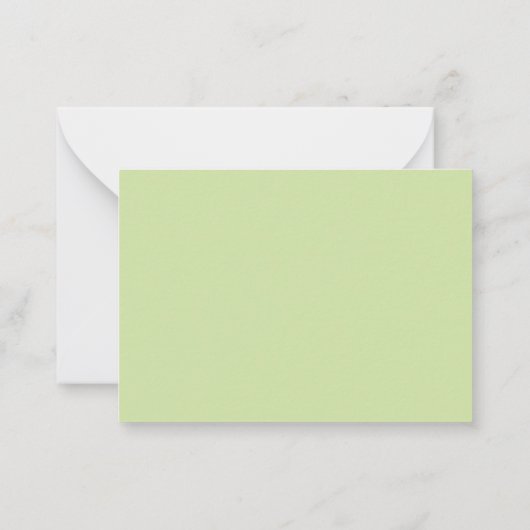 Minimalist Green Border Monogram Note Card ノートカード (裏面)
