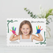 Minimalist Green Bows Blessing Christmas 招待状 (スタンド正面)