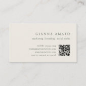 Minimalist Green & Cream Botanical 名刺 (裏面)