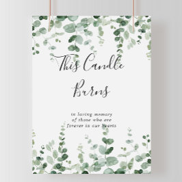 Minimalist Green Eucalyptus This Candle Burns Sign ポスター