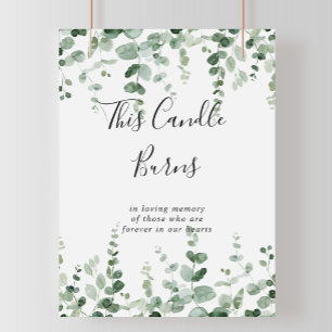 Minimalist Green Eucalyptus This Candle Burns Sign ポスター