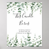 Minimalist Green Eucalyptus This Candle Burns Sign ポスター (正面)