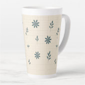 Minimalist Green Floral  カフェラテマグ (右アングル)