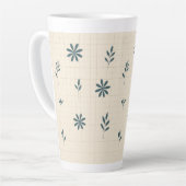 Minimalist Green Floral  カフェラテマグ (左アングル)