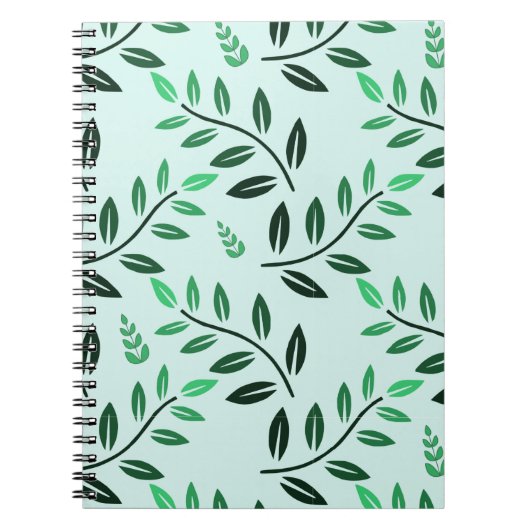 Minimalist Green Foliage Journal Botanical Nature ノートブック (正面)