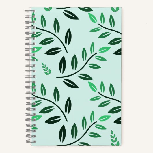 Minimalist Green Foliage Journal Botanical Nature ノートブック (正面)