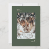 Minimalist Green Frame Christmas Photo  シーズンカード (正面)