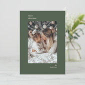 Minimalist Green Frame Christmas Photo  シーズンカード (スタンド正面)