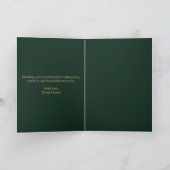 Minimalist Green & Gold Folded Christmas Card シーズンカード (内部)
