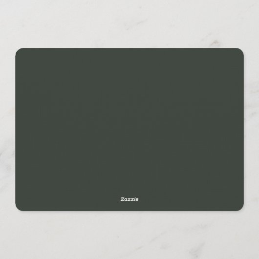 Minimalist Green Gold Merry Christmas Handwriting  招待状 (裏面)