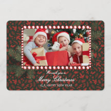 Minimalist Green Gold Merry Christmas Handwriting 