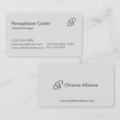 Minimalist Green Gray Clean Modern Managers 名刺 (正面/裏面)