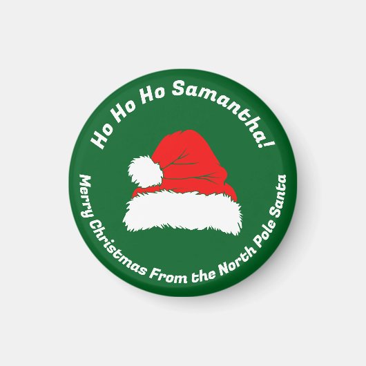 Minimalist Green Ho ho ho Santa Merry Christmas マグネット (正面)