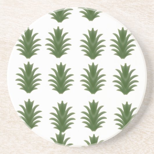 Minimalist Green Leaf Botanical Paper Plate コースター (正面)