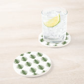 Minimalist Green Leaf Botanical Paper Plate コースター (側面)