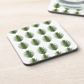 Minimalist Green Leaf Botanical Paper Plate コースター (左側)