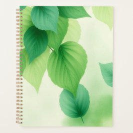 Minimalist Green Leaves Art – Botanical Print プランナー手帳