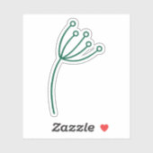 Minimalist Green Line Art シール (シート)