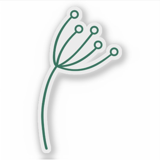 Minimalist Green Line Art シール (正面)