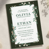 Minimalist Green Modern Simple Typography Wedding 招待状