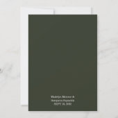 Minimalist Green Modern Simple Typography Wedding  招待状 (裏面)