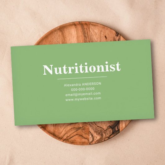 Minimalist & Green -  Nutritionist Business Card 名刺
