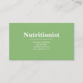 Minimalist & Green -  Nutritionist Business Card 名刺 (正面)