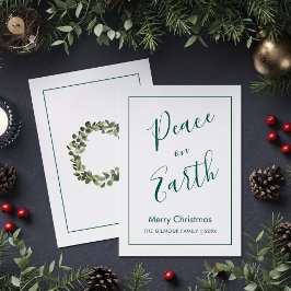 Minimalist|Green Peace on Earth Christmas Card 招待状